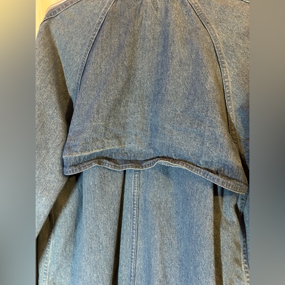 L.L. Bean Vintage Chore coat Blue Denim Jacket with Tan Collar - Picture 5 of 6